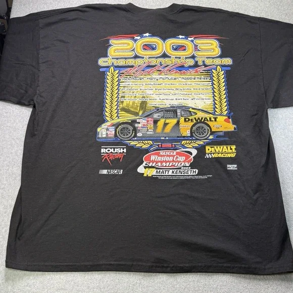 Vintage 2003 Matt Kenseth NASCAR Winston Cup Champion T-Shirt XXL‎ Dewalt NWT